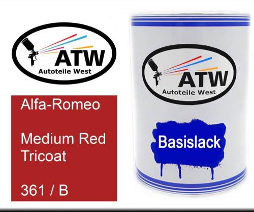 Alfa-Romeo, Medium Red Tricoat, 361 / B: 500ml Lackdose, von ATW Autoteile West.